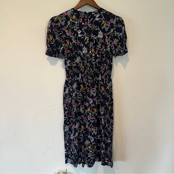 Vintage Karin Stevens Floral Short Sleeve Midi Dress Button Middle Puff Sleeve - Picture 14 of 14